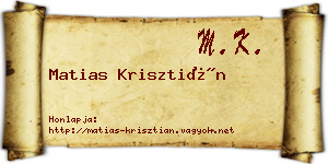 Matias Krisztián névjegykártya